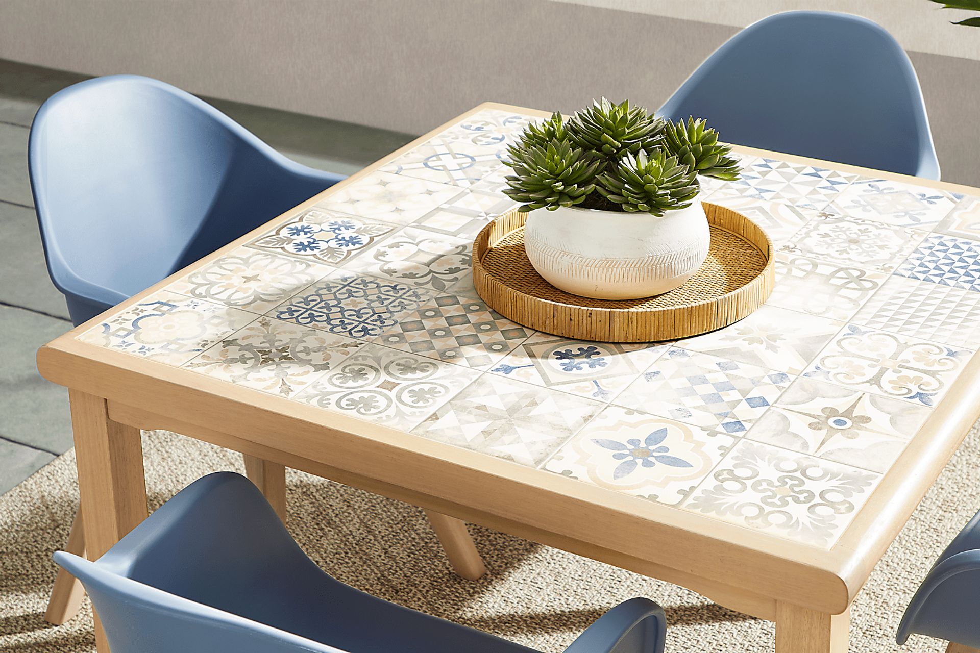 Casa Villa Multi 5 Pc Square Outdoor Dining Set with Dark Gray Chairs - Image 3