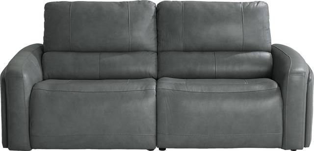 Cascade Way by Shaquille O'Neal Home Blue Leather 2 Pc Dual Power Reclining Sofa - Thumbnail - Image 2