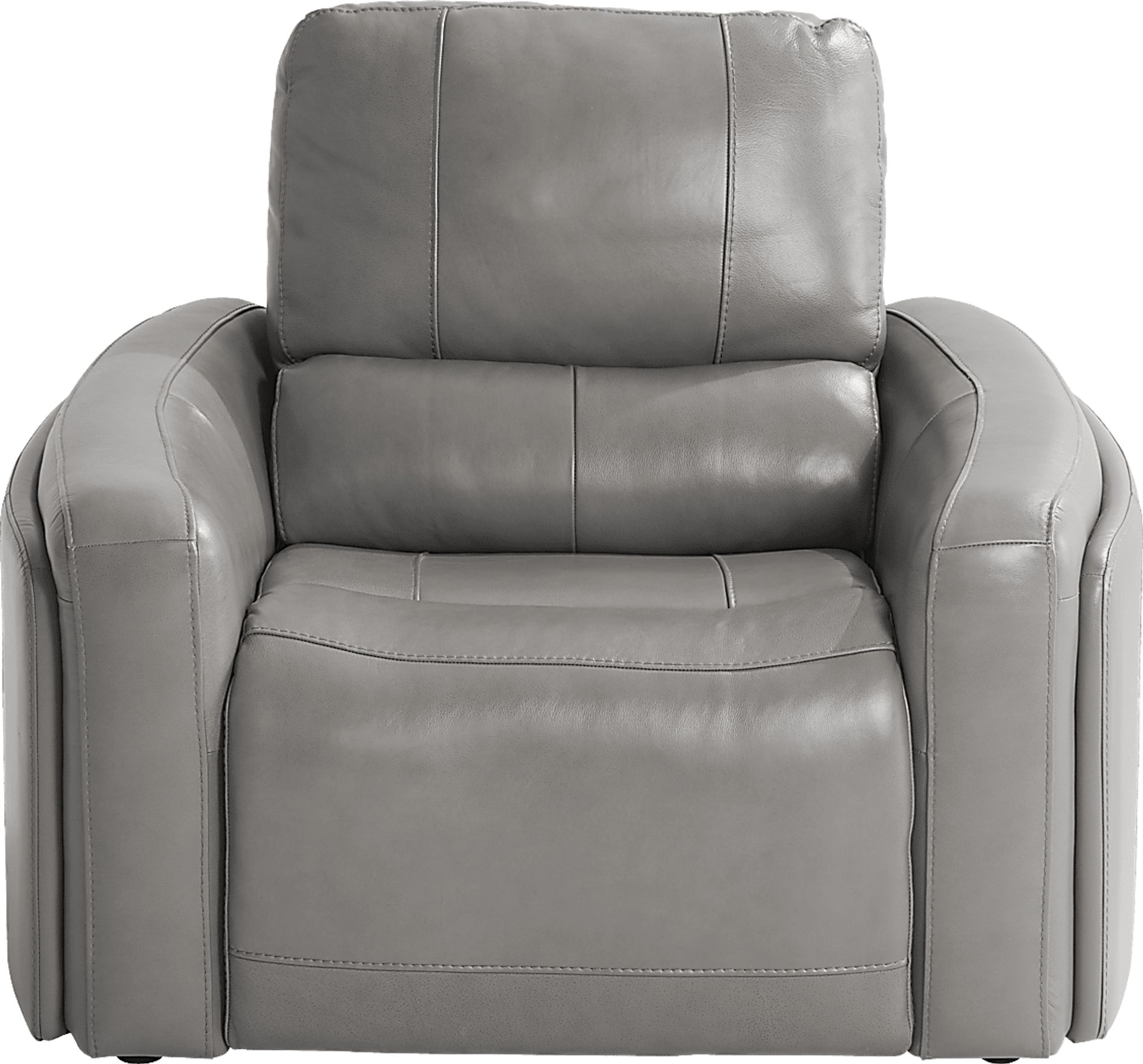 Cascade Way by Shaquille O'Neal Home Gray Leather Dual Power Recliner - Image 2