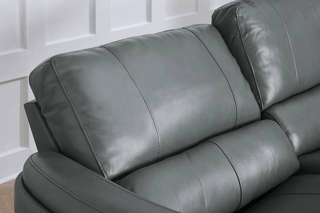 Cascade Way by Shaquille O'Neal Home Blue Leather 2 Pc Dual Power Reclining Sofa - Thumbnail - Image 4