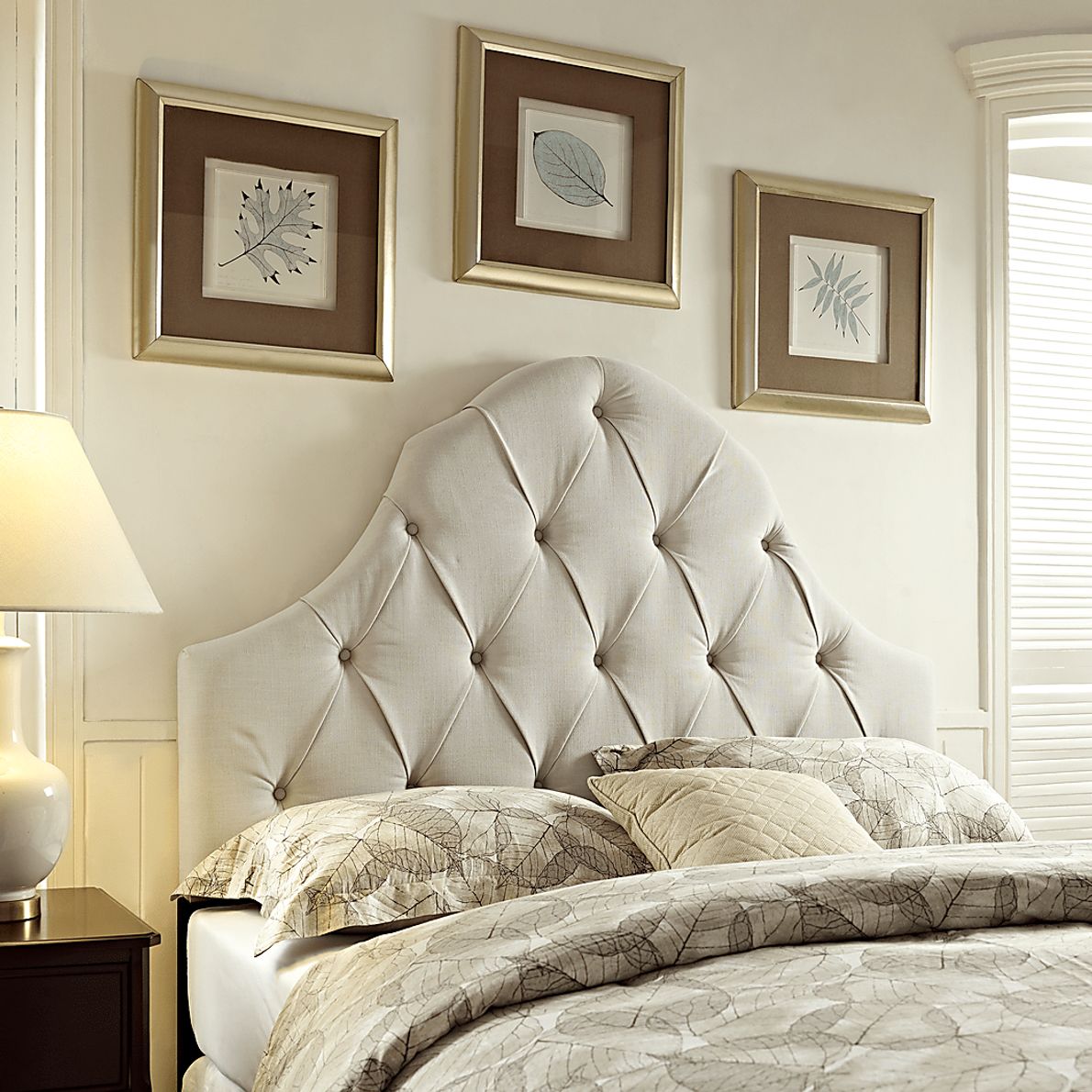 Casden Beige Colors,White King Headboard - Rooms To Go