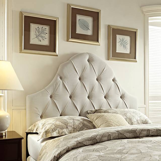 Casden Cream Full/Queen Upholstered Headboard - Thumbnail - Image 1