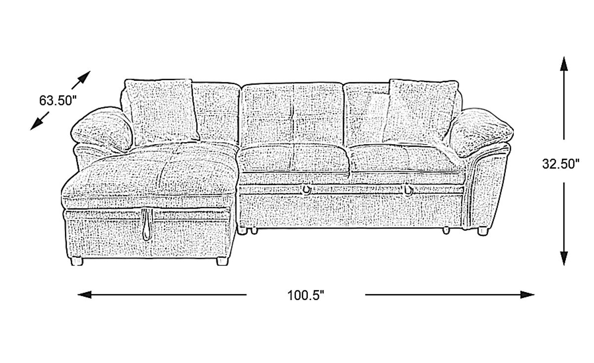 Cashton Heights Gray Microfiber 2 Pc With Chaise Left