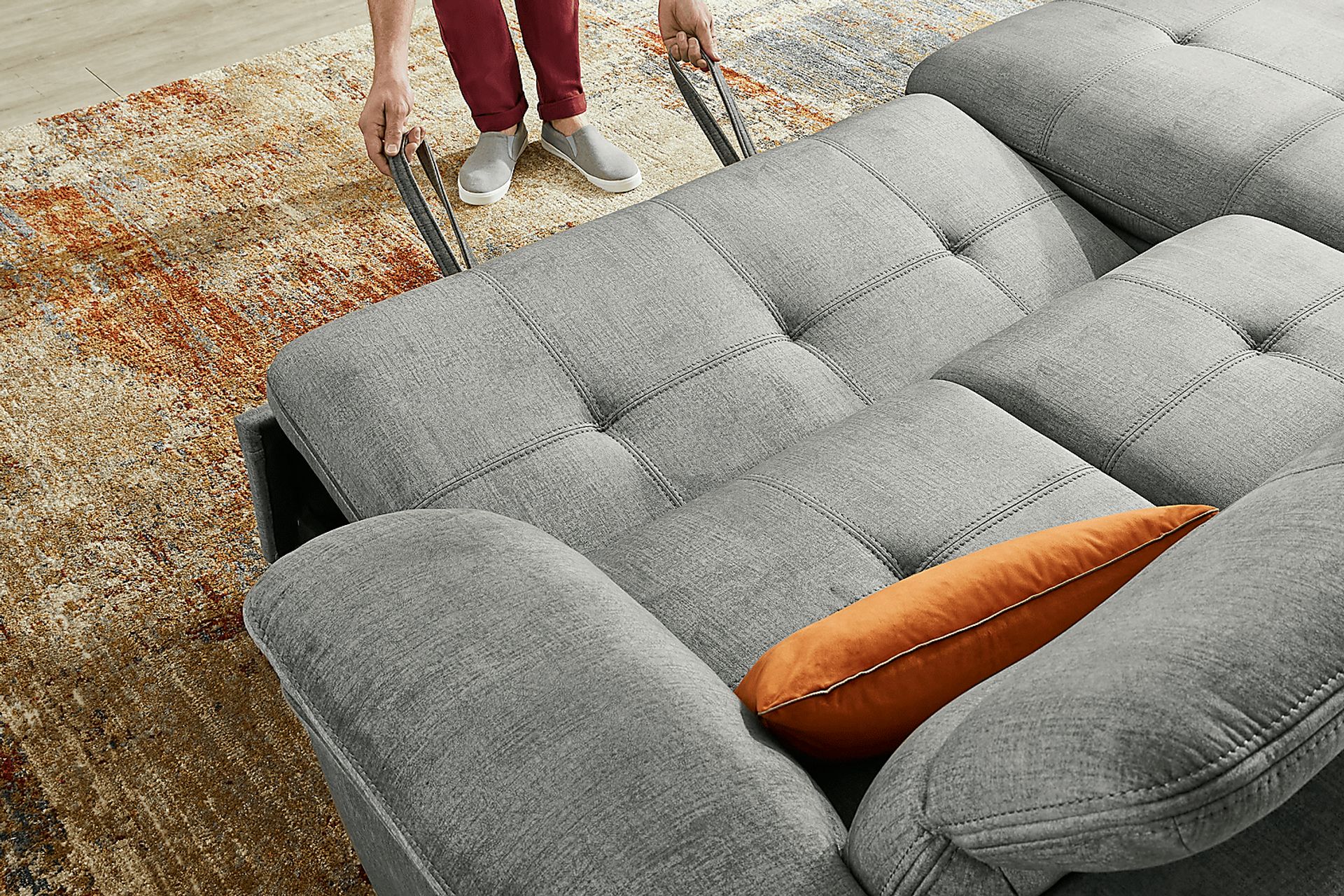 Cashton Heights Gray 2 Pc Sleeper Sectional - Image 9
