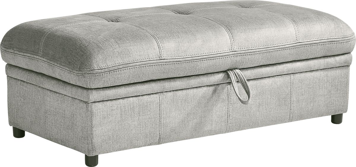 Cashton Heights Gray Microfiber Storage Ottoman Rooms to Go