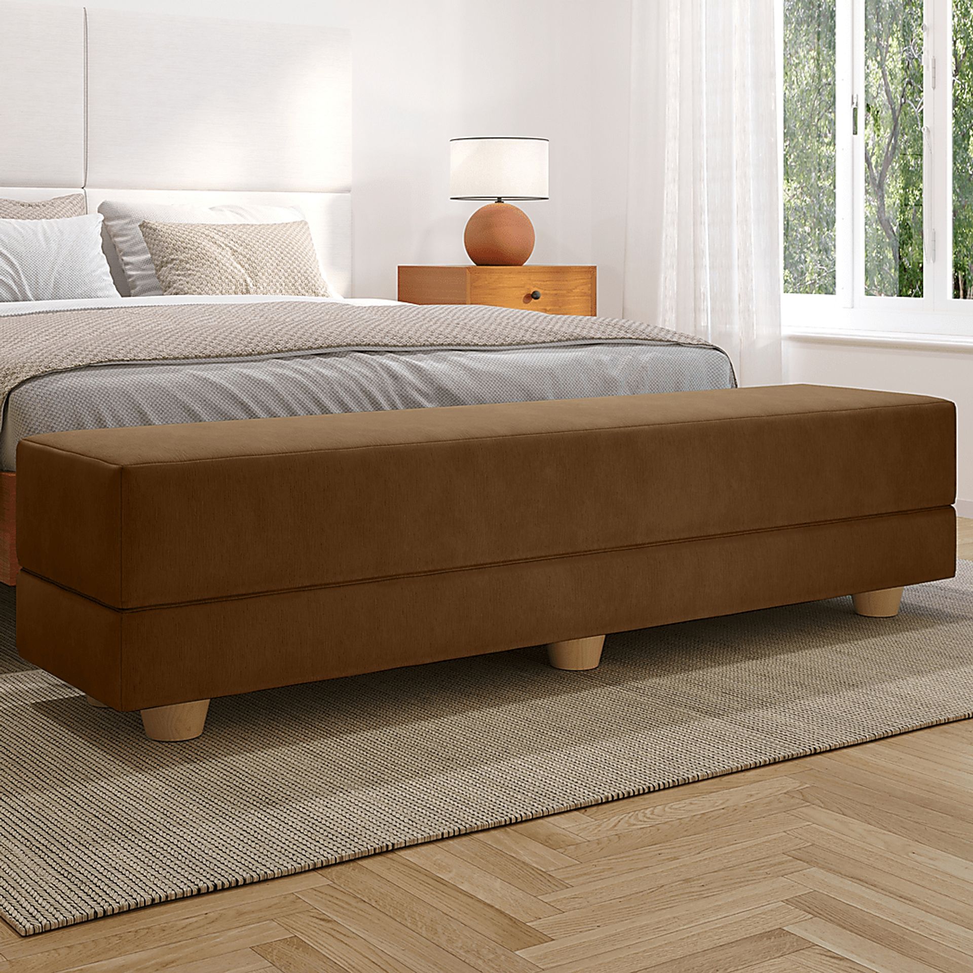 Casila Brown Twin Bed Bench - Image 2