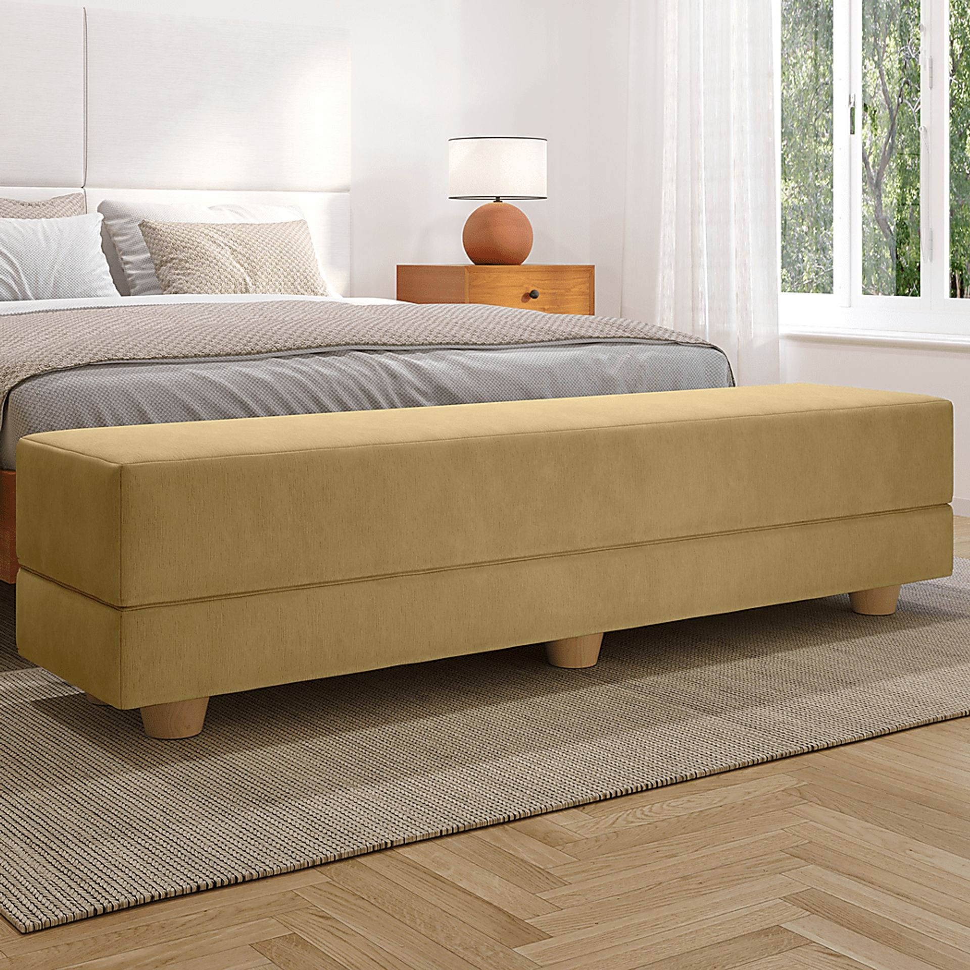 Casila Camel Twin Bed Bench - Image 2
