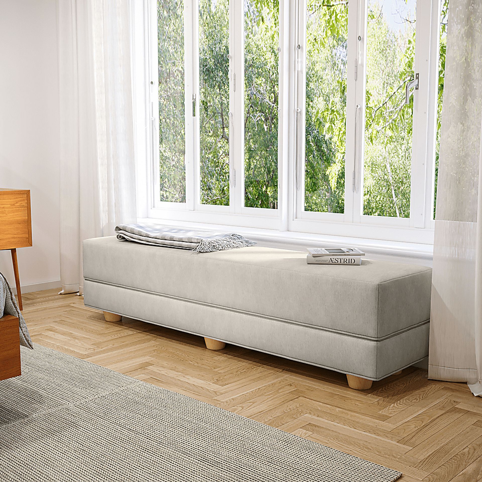Casila Dark Gray Twin Bed Bench - Image 4