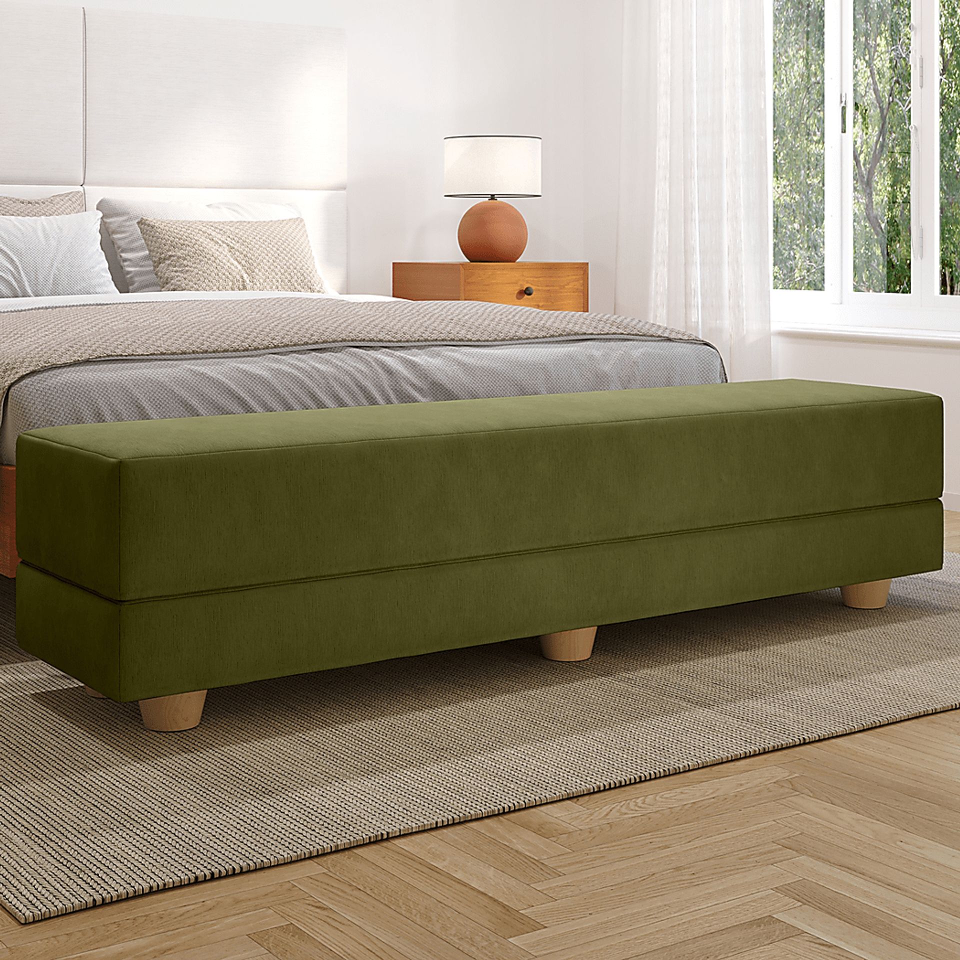 Casila Green Twin Bed Bench - Image 2