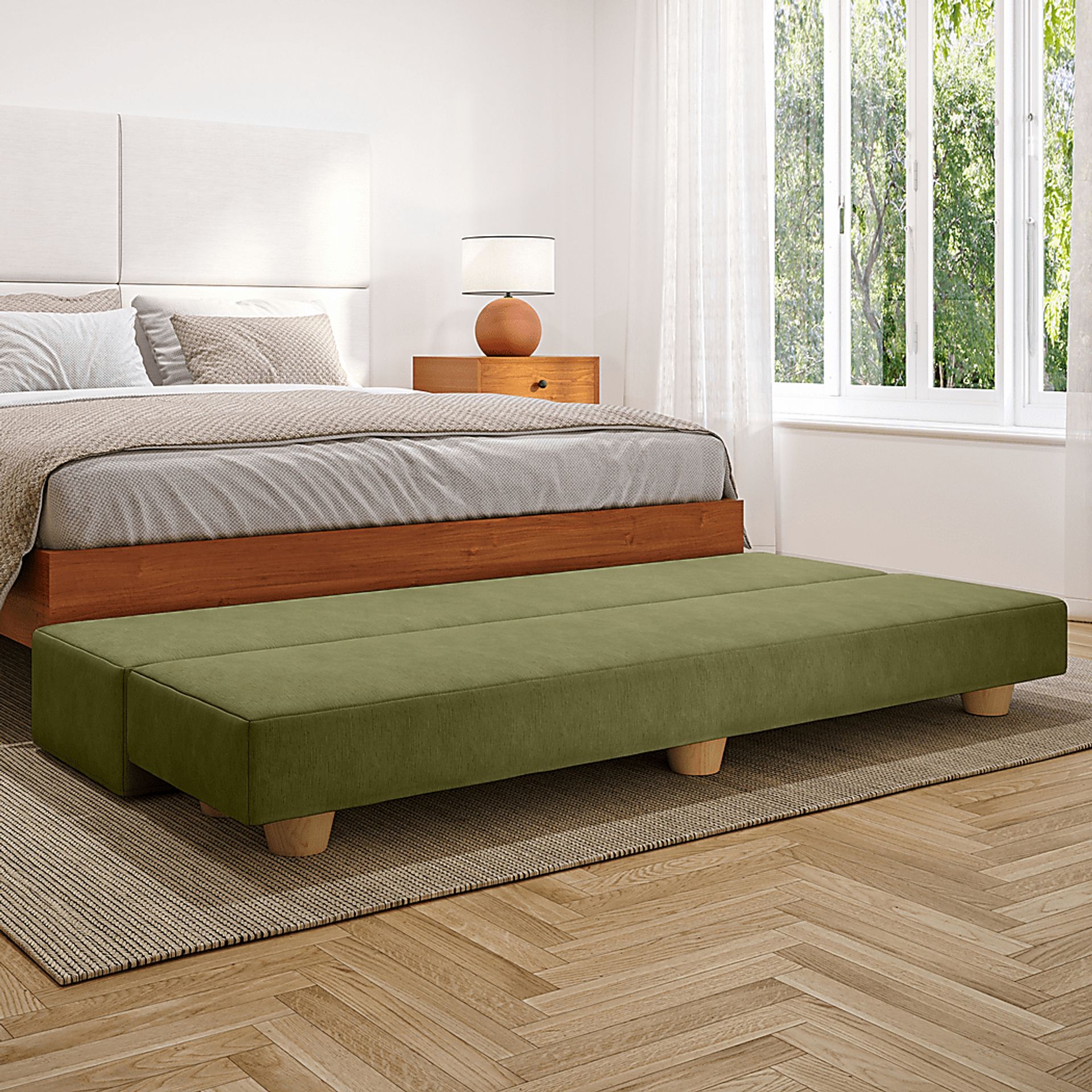 Casila Green Twin Bed Bench - Image 3