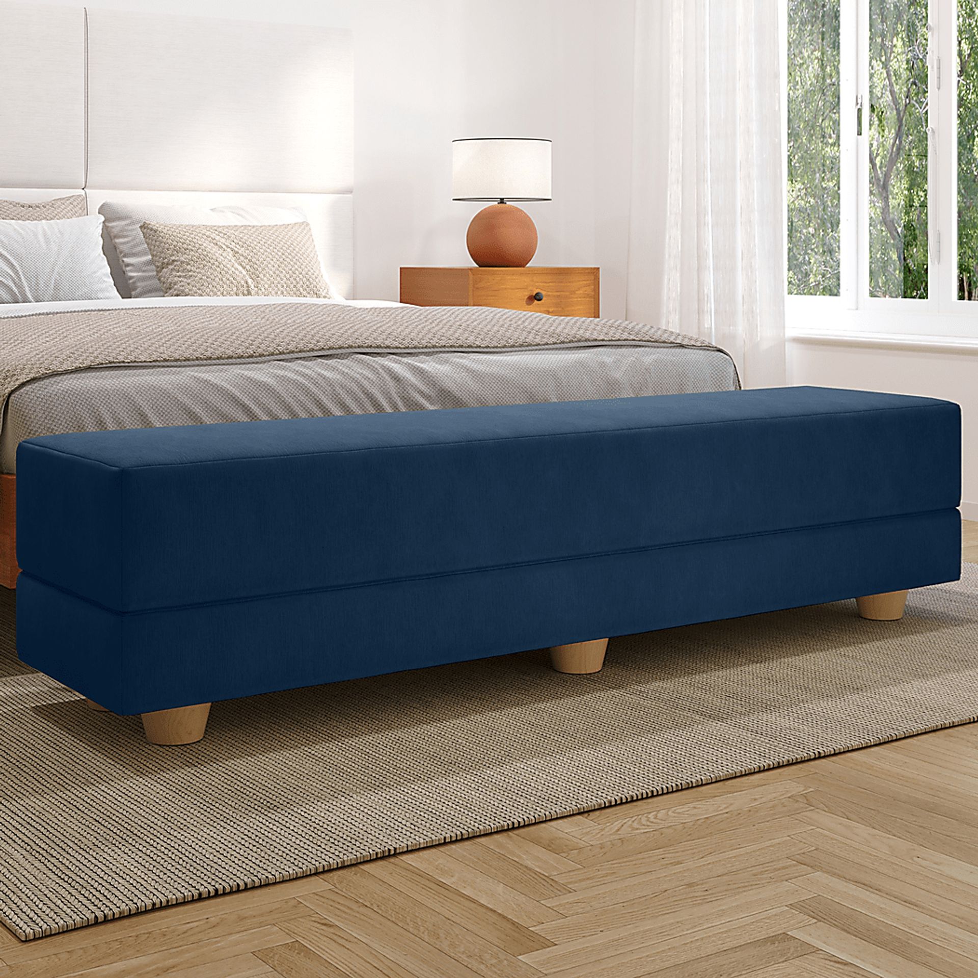 Casila Indigo Twin Bed Bench - Image 2