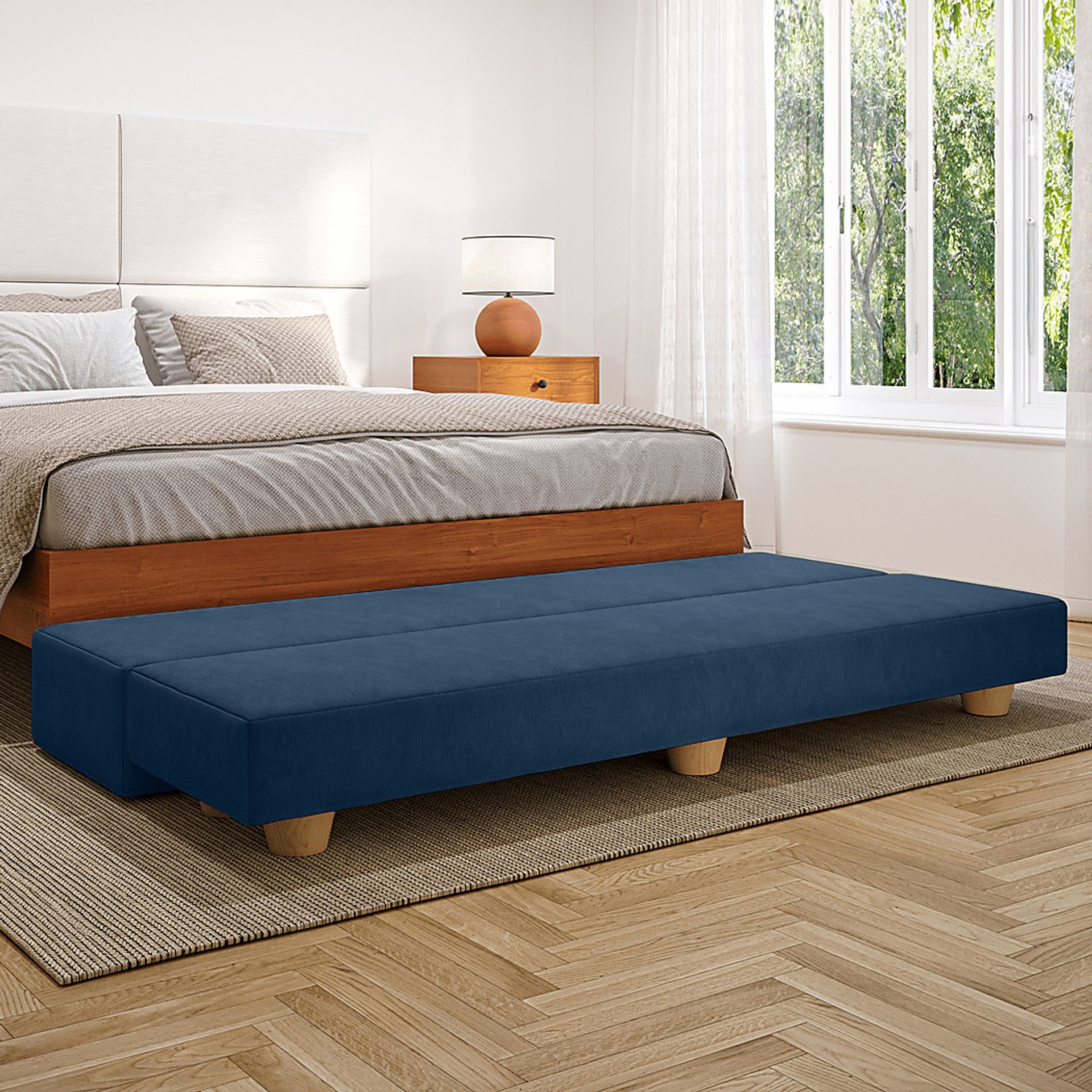 Casila Indigo Twin Bed Bench - Image 3