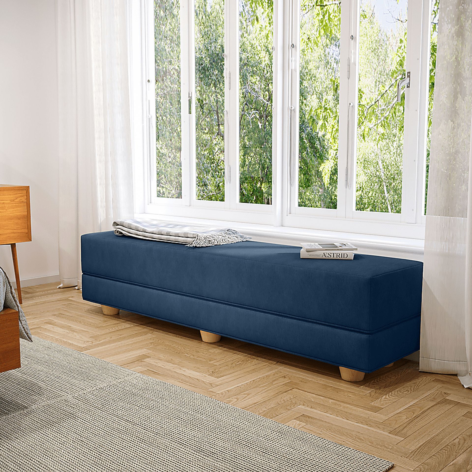 Casila Indigo Twin Bed Bench - Image 4
