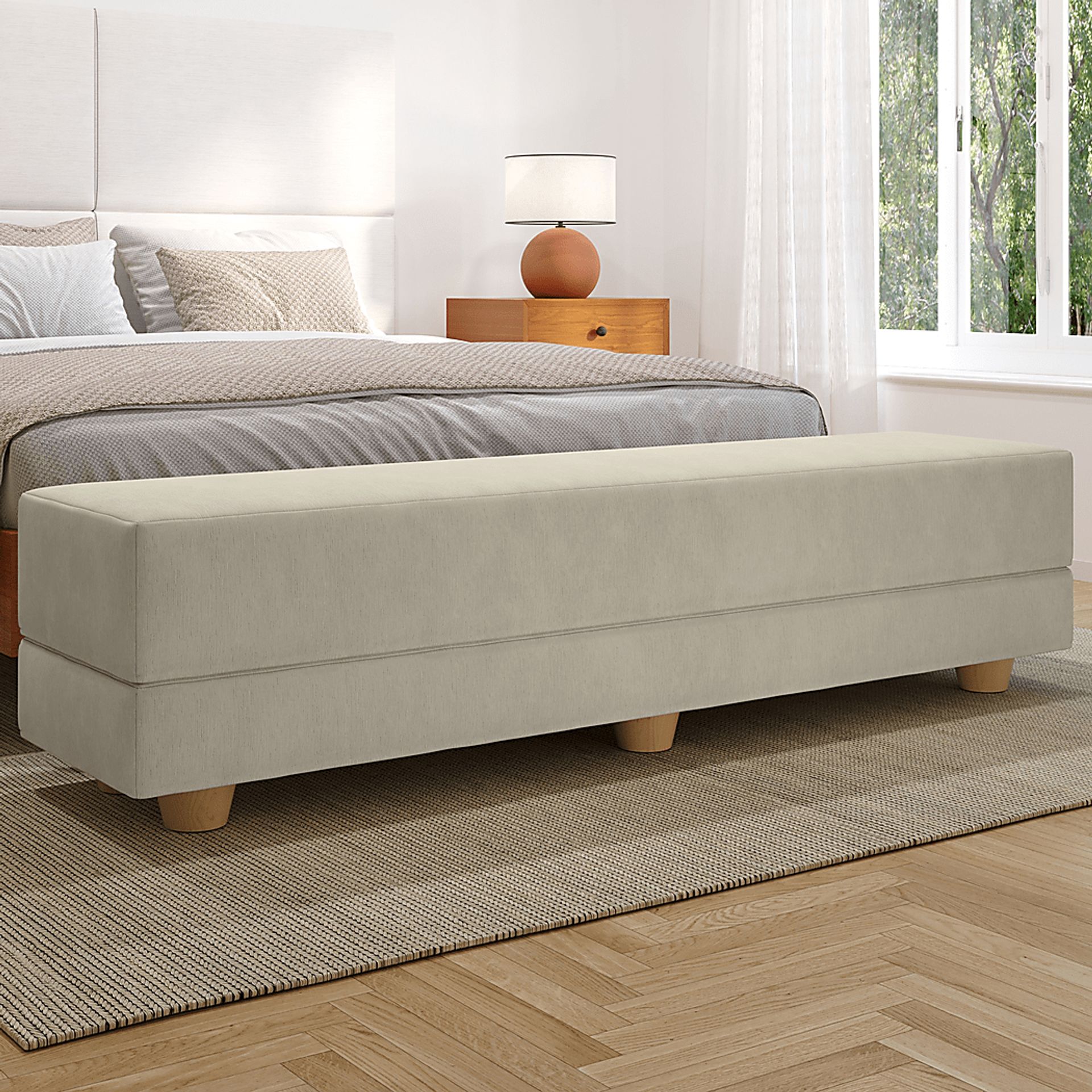 Casila Ivory Twin Bed Bench - Image 2