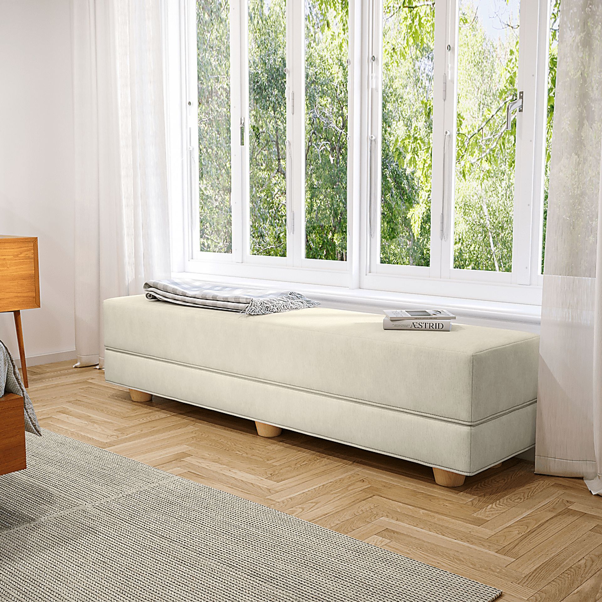 Casila Ivory Twin Bed Bench - Image 4