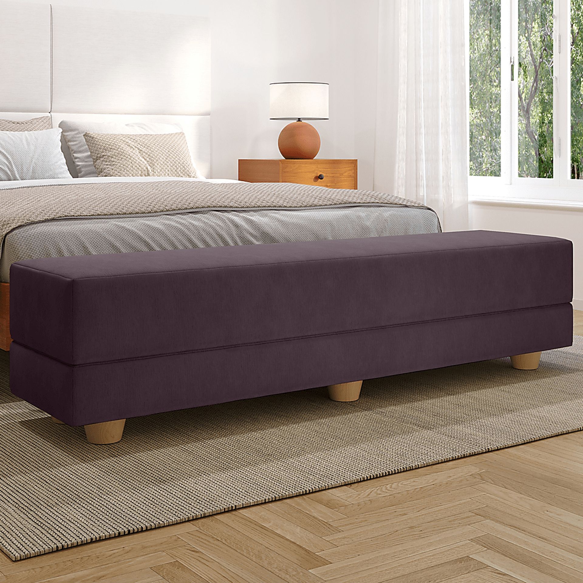 Casila Purple Twin Bed Bench - Image 2