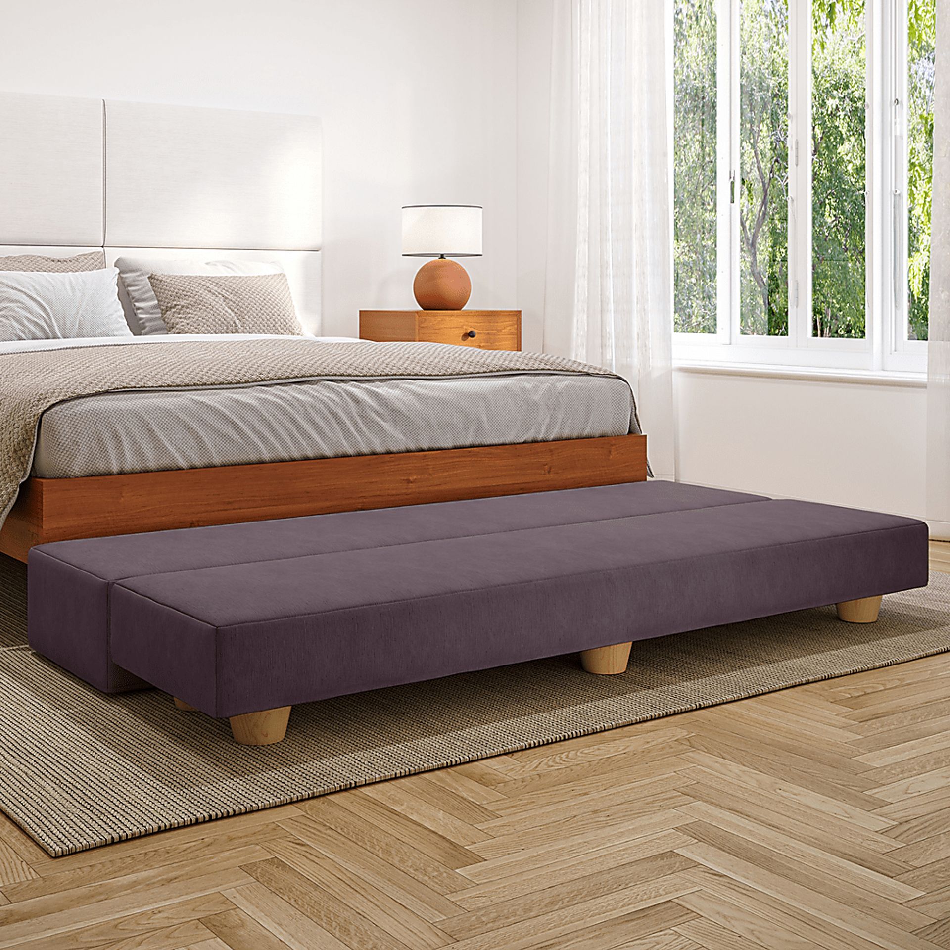 Casila Purple Twin Bed Bench - Image 3
