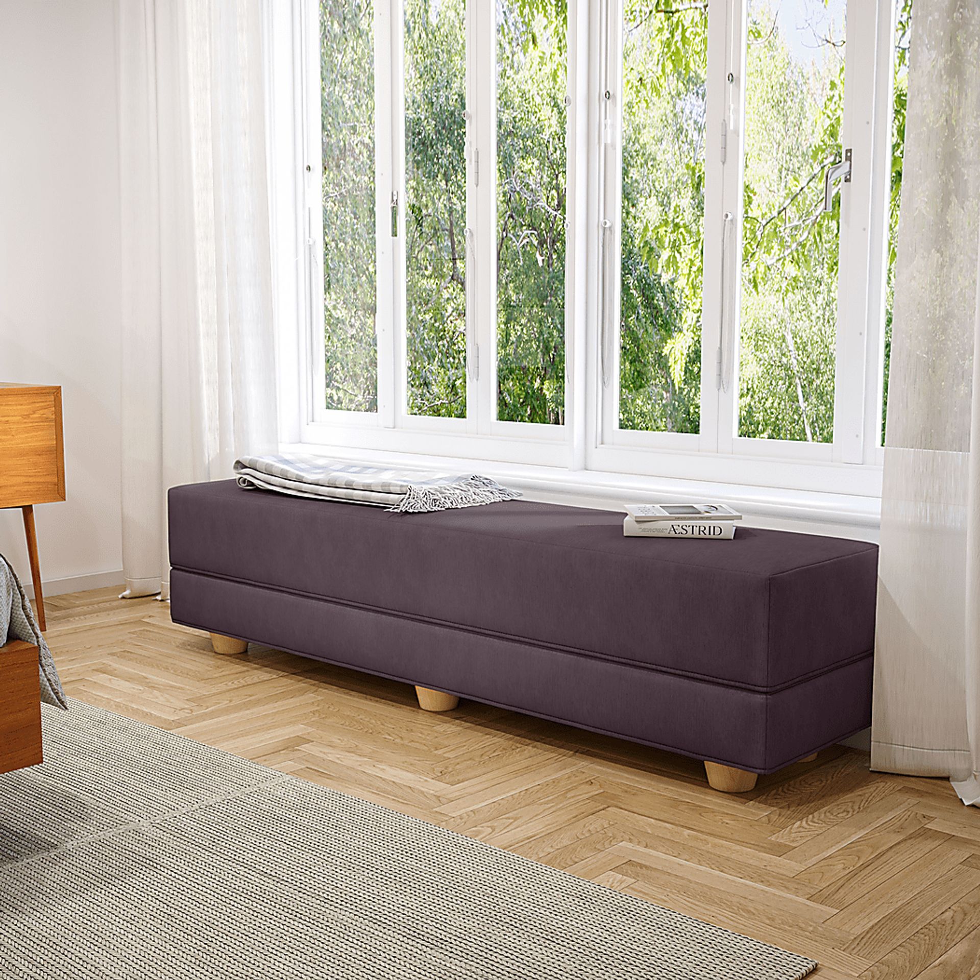 Casila Purple Twin Bed Bench - Image 4