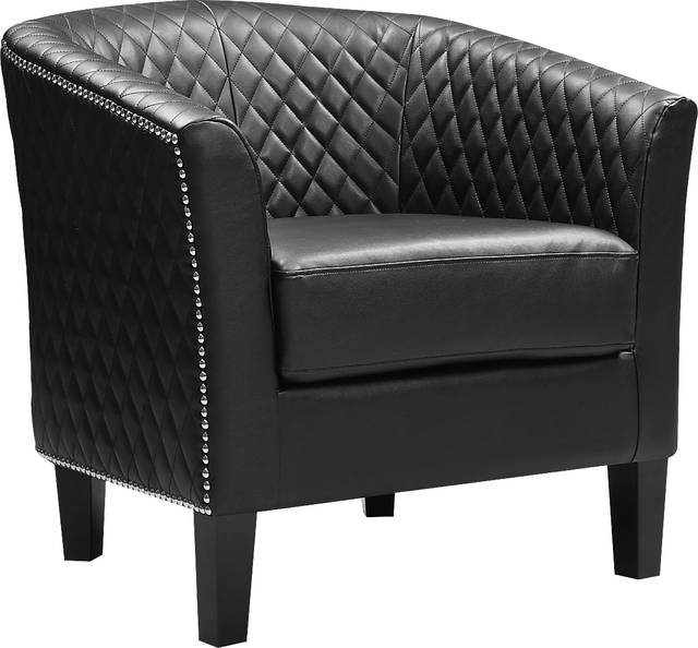 Casino Drive Black Accent Chair - Thumbnail - Image 1