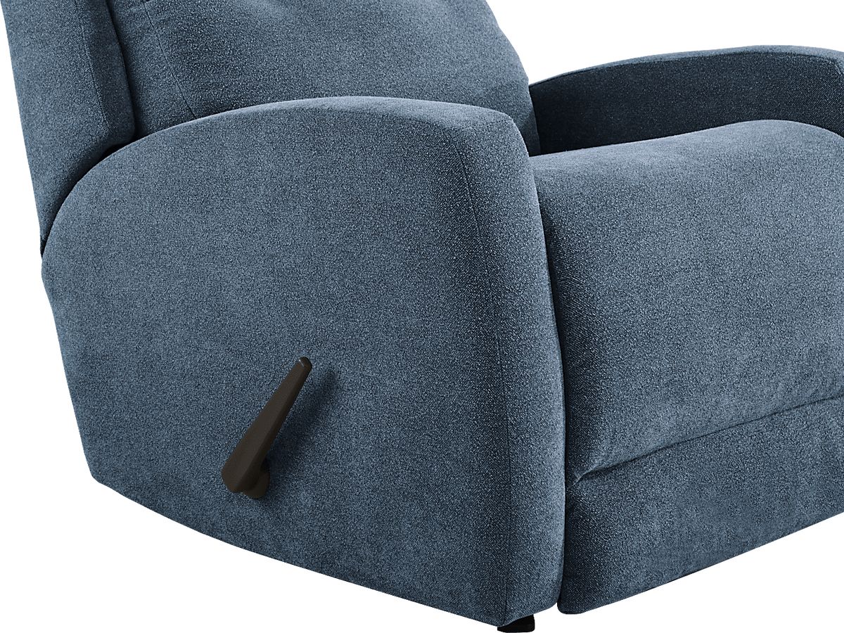 Cason Lane Blue Chenille Fabric Rocker Recliner | Rooms to Go