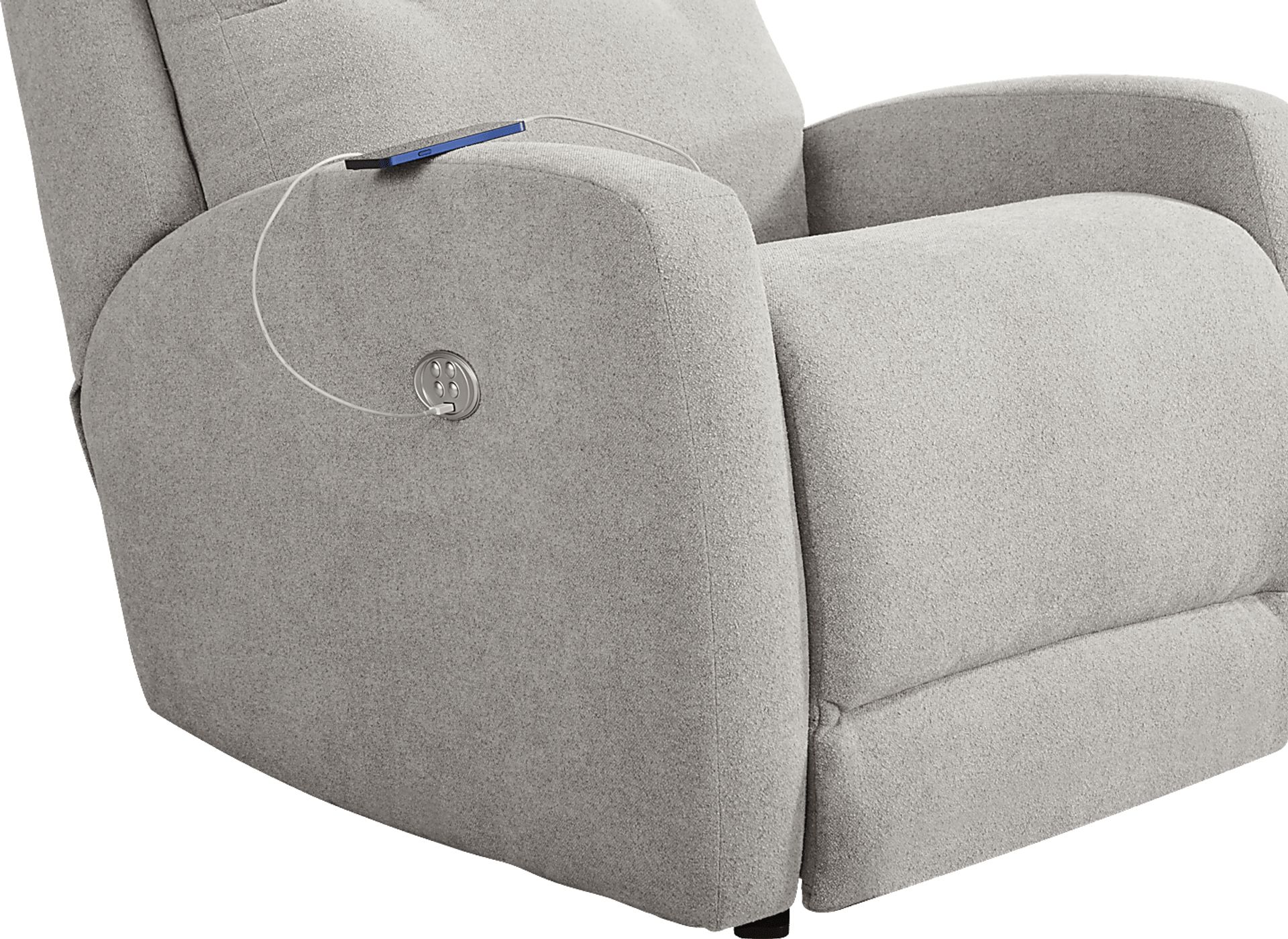 Cason Lane Light Gray Dual Power Recliner - Image 5