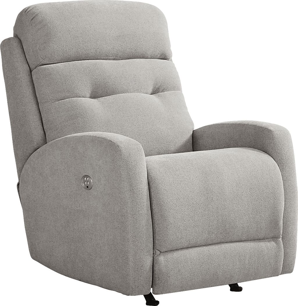 Duke Gray Chenille Manual Recliner Chair With Plush Cushions 005L