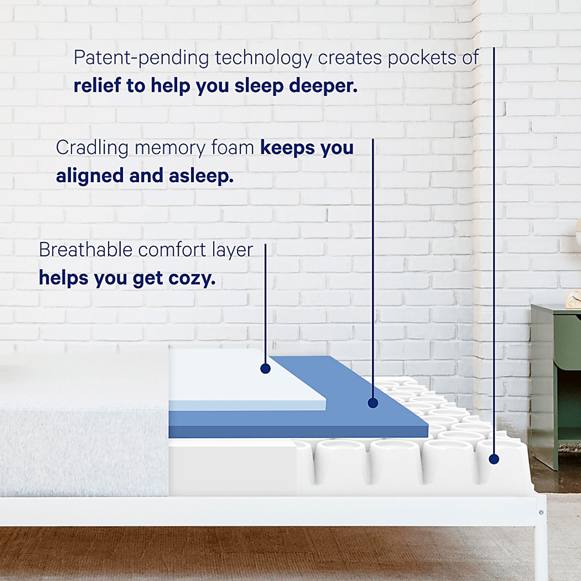 Casper Cloud One Queen Mattress with Head Up Only Base - Image 8