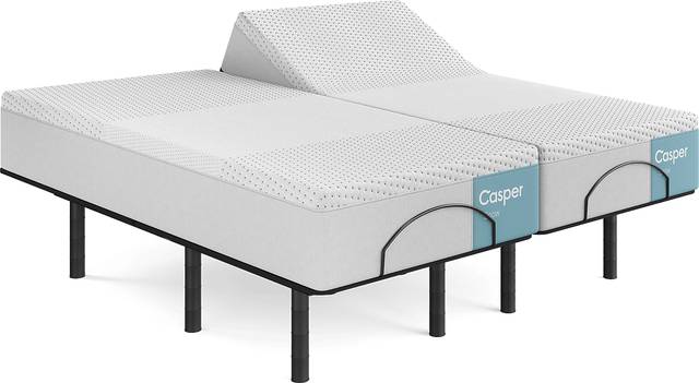 Casper Snow 2.0 Split King Mattress with Head Up Only Base - Thumbnail - Image 1