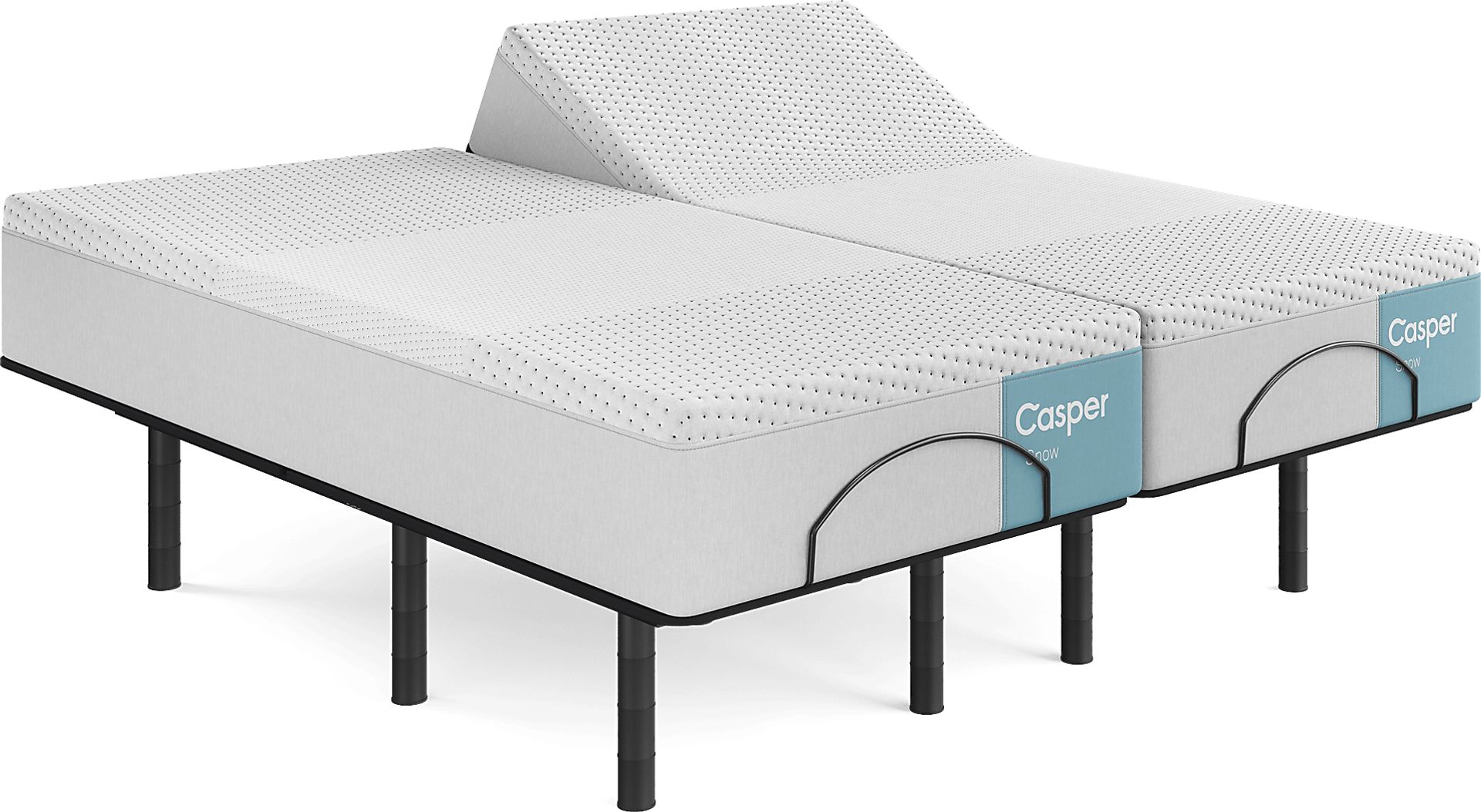 Casper Snow 2.0 Split King Mattress with Head Up Only Base - Image 1