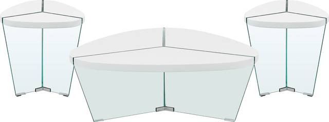 Caspian Court White 3 Pc Table Set - Thumbnail - Image 1