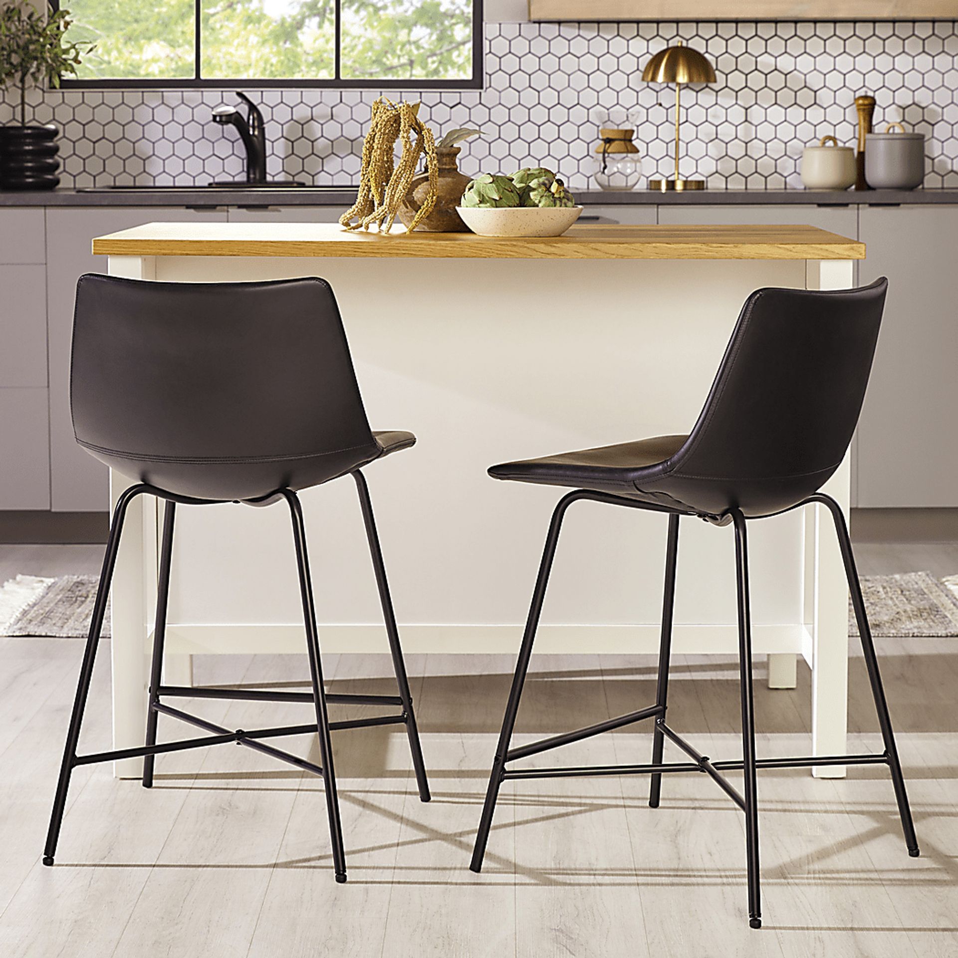 Cassamia Black Barstool, Set of 2 - Image 3