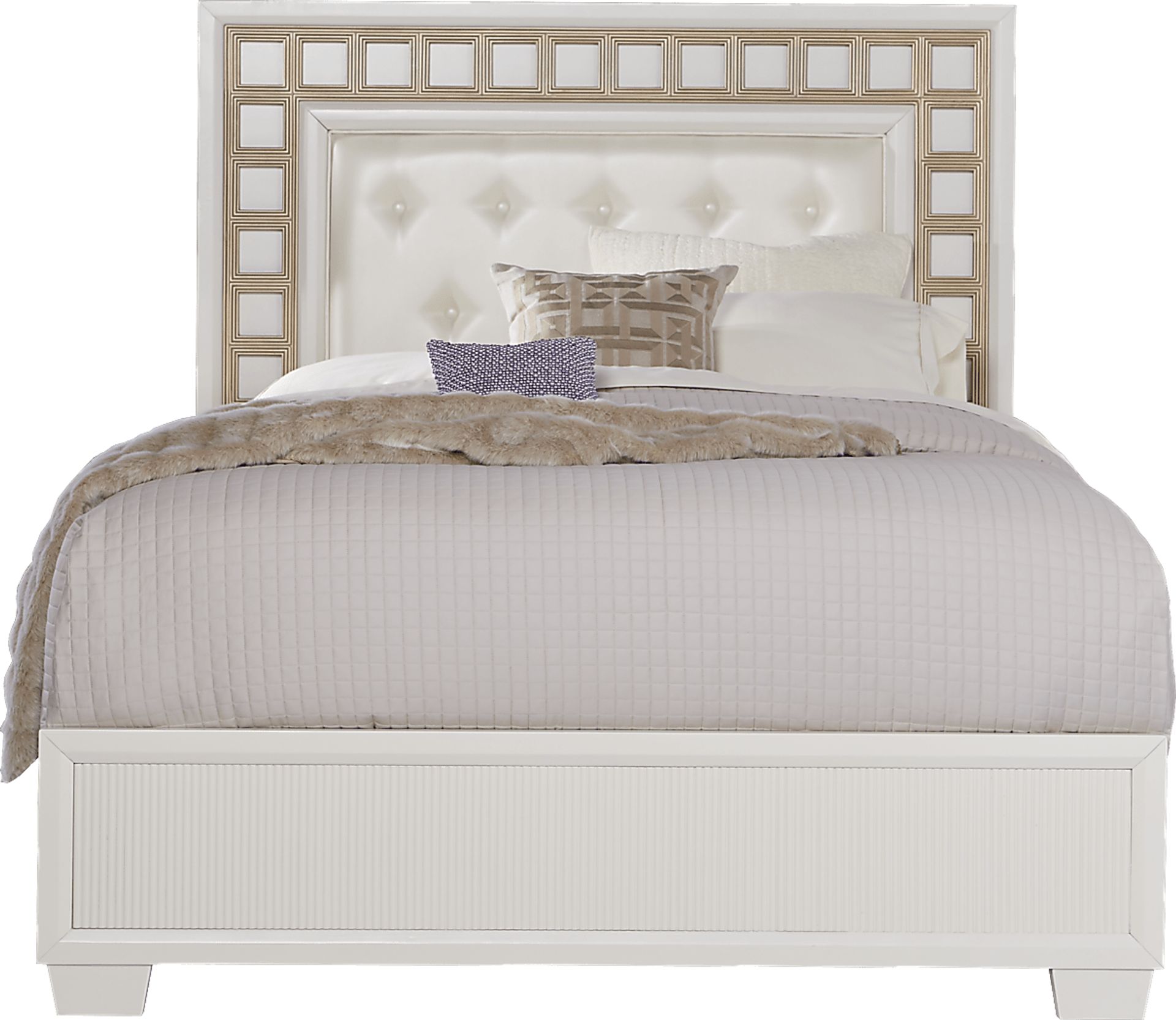 Cassandra White 3 Pc Queen Panel Bed - Image 1