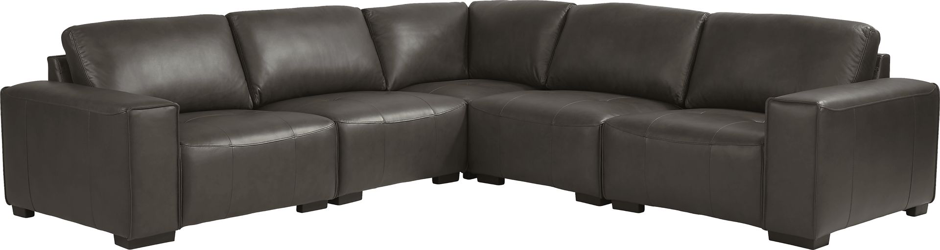 Cassano Dark Gray Leather 8 Pc Sectional Living Room - Image 3
