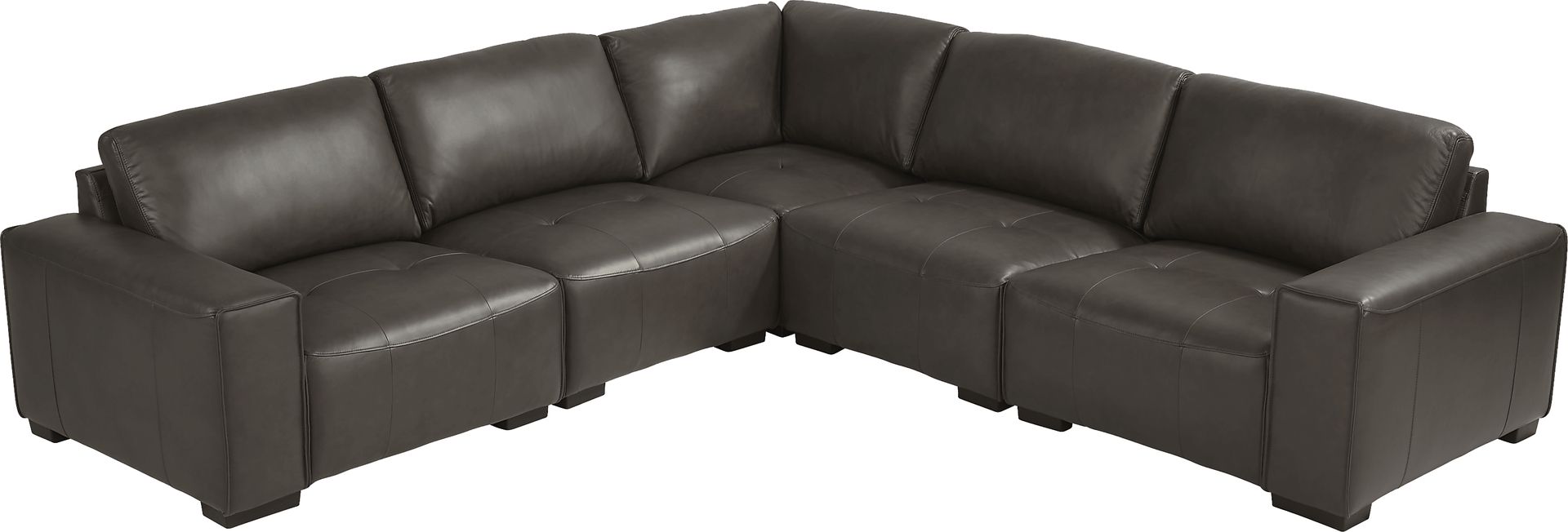 Cassano Dark Gray Leather 8 Pc Sectional Living Room - Image 2