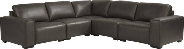 Cassano Dark Gray Leather 8 Pc Sectional Living Room - Thumbnail - Image 3