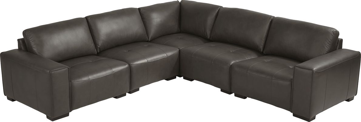 Cassano Leather 5 Pc Sectional