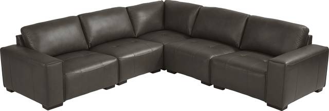 Cassano Dark Gray Leather 8 Pc Sectional Living Room - Thumbnail - Image 2