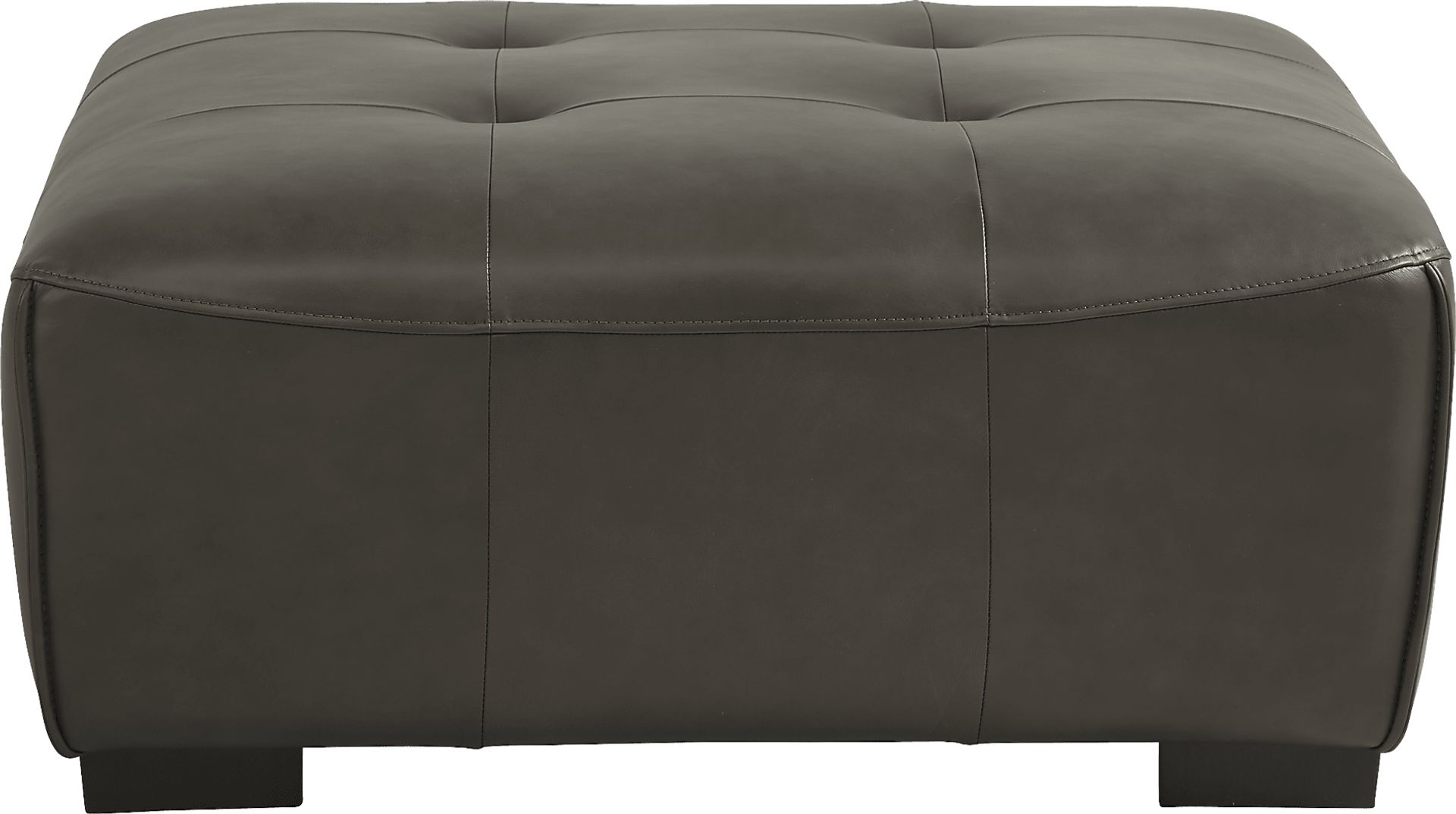Cassano Dark Gray Leather Cocktail Ottoman - Image 2