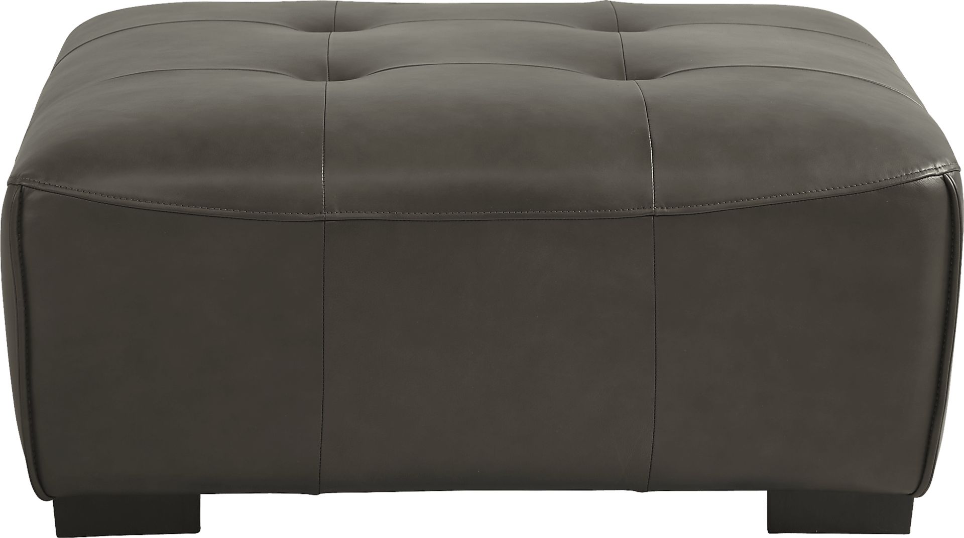 Cassano Dark Gray Leather Cocktail Ottoman - Image 2