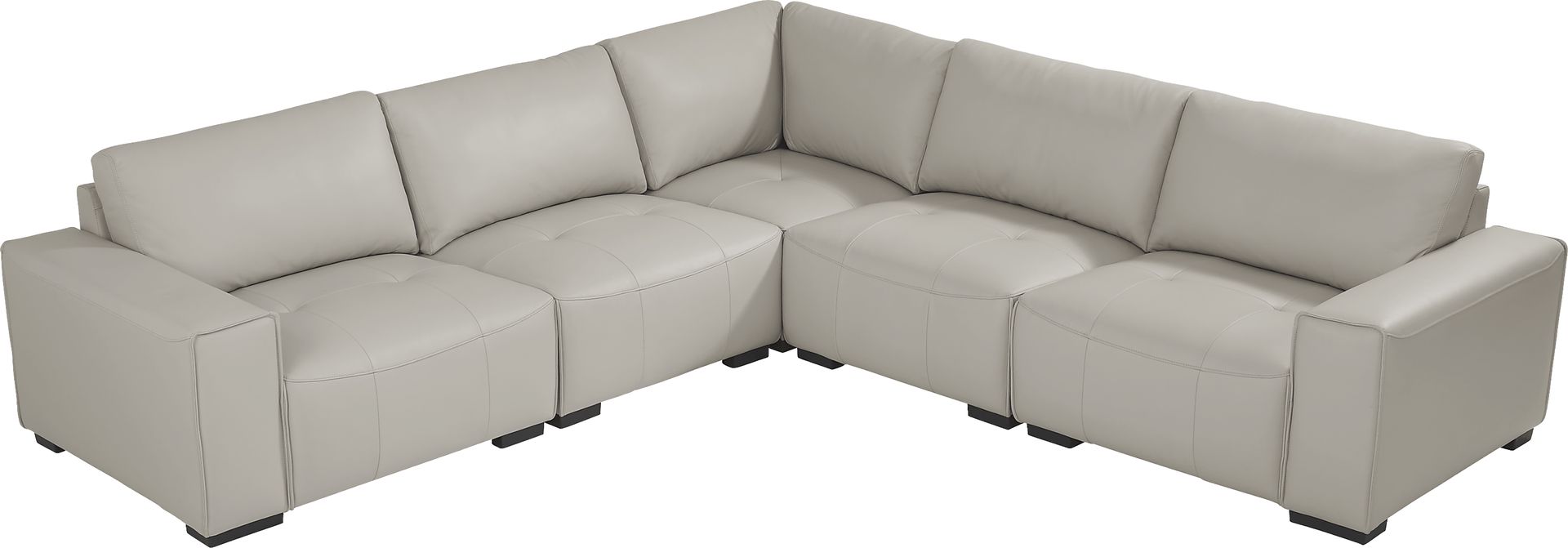 Cassano Light Gray Leather 8 Pc Sectional Living Room - Image 3