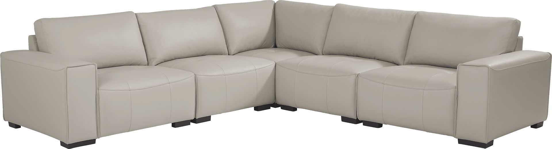 Cassano Light Gray Leather 8 Pc Sectional Living Room - Image 2