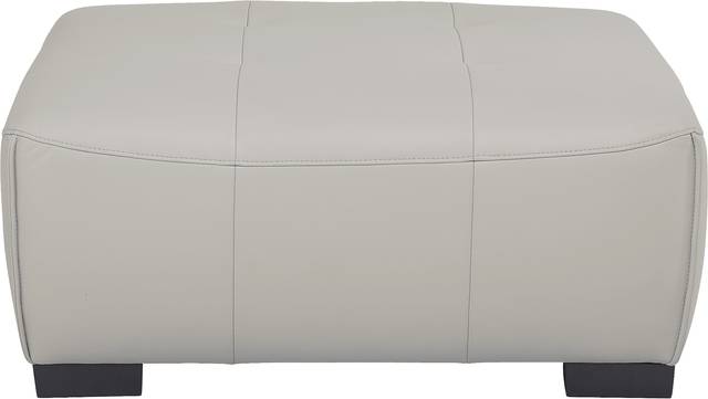 Cassano Light Gray Leather Cocktail Ottoman - Thumbnail - Image 2