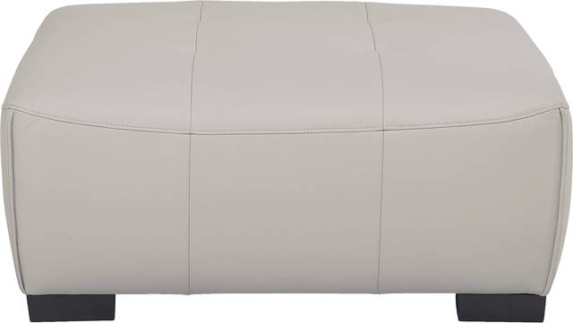 Cassano Light Gray Leather Cocktail Ottoman - Thumbnail - Image 2