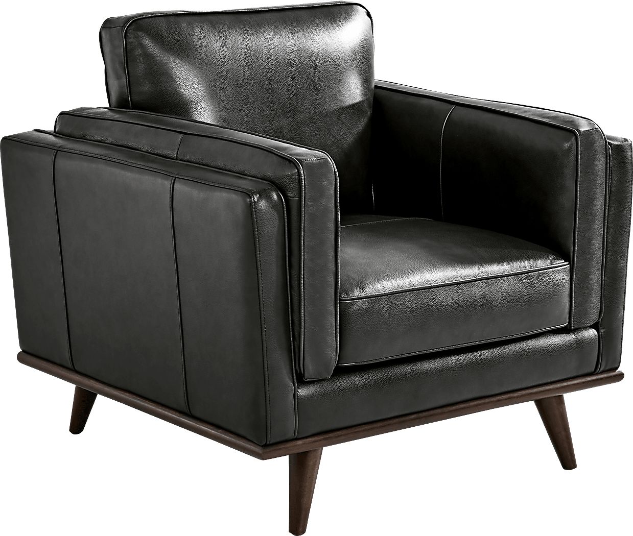 Cassina Court Black Leather Chair | Rooms to Go