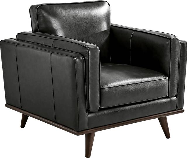 Cassina Court Black Leather Chair - Thumbnail - Image 1
