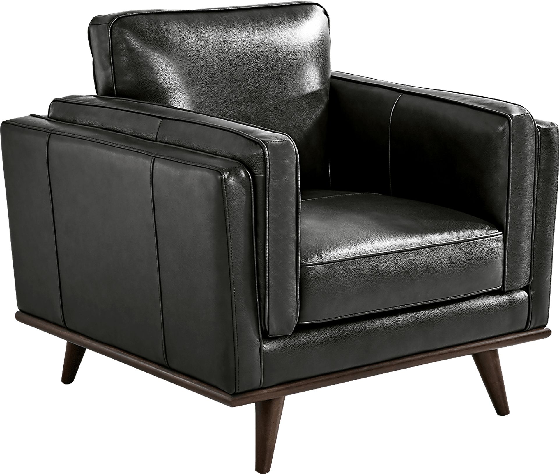 Cassina Court Black Leather 6 Pc Living Room - Image 5