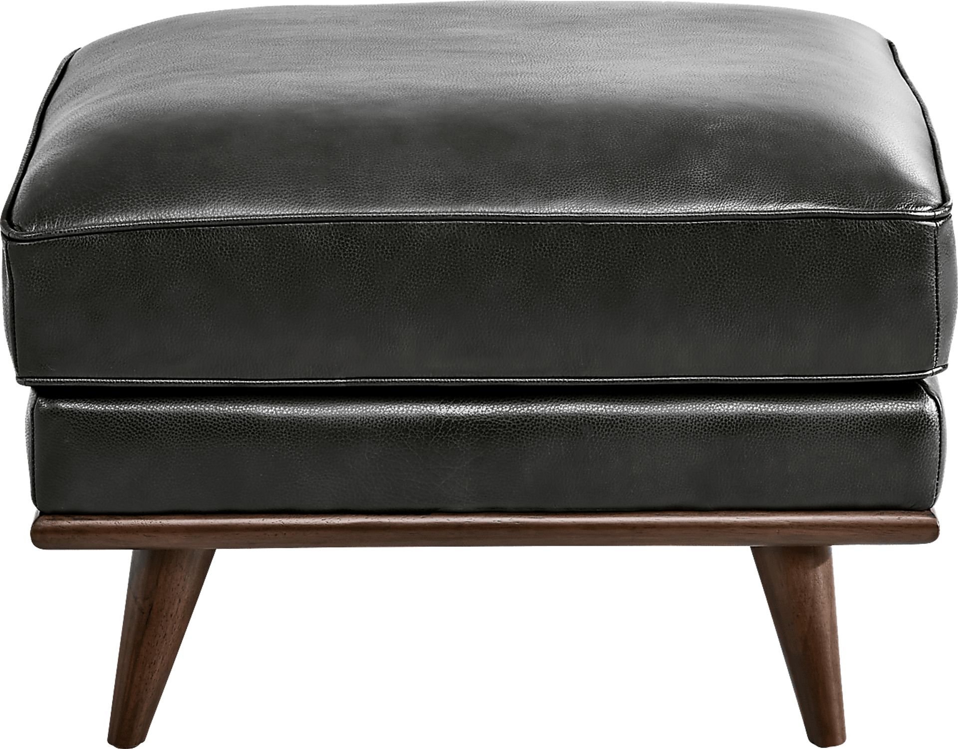 Cassina Court Black Leather Ottoman - Image 2