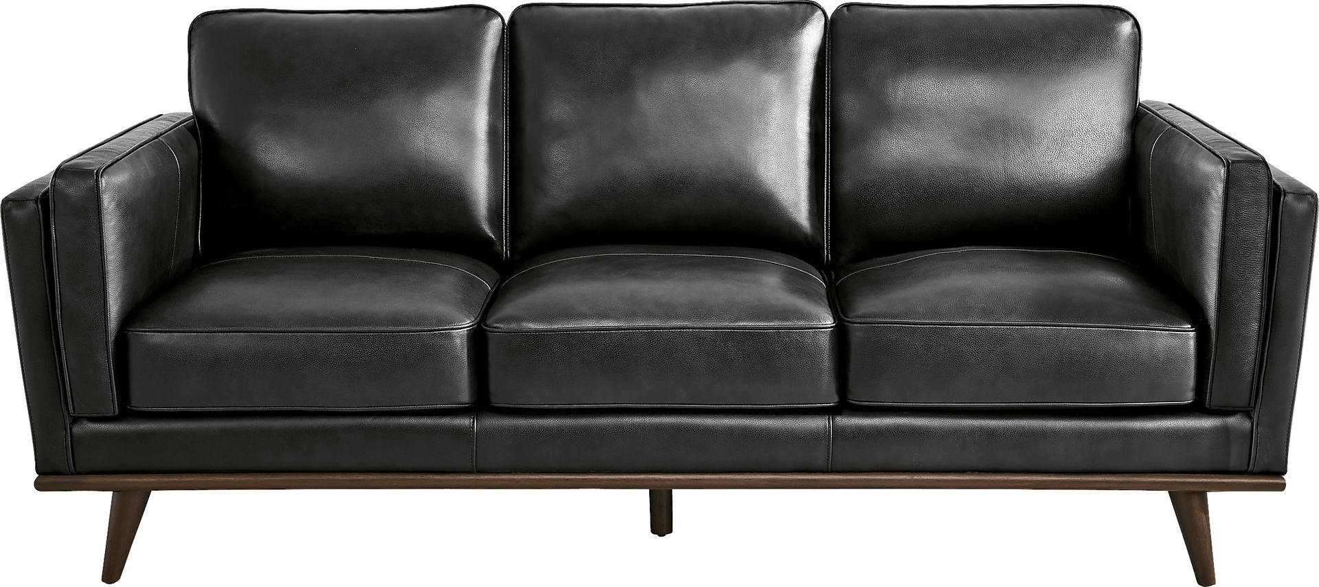 Cassina Court Black Leather 6 Pc Living Room - Image 2