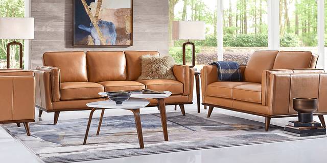 Cassina Court Caramel Leather Sofa - Thumbnail - Image 2