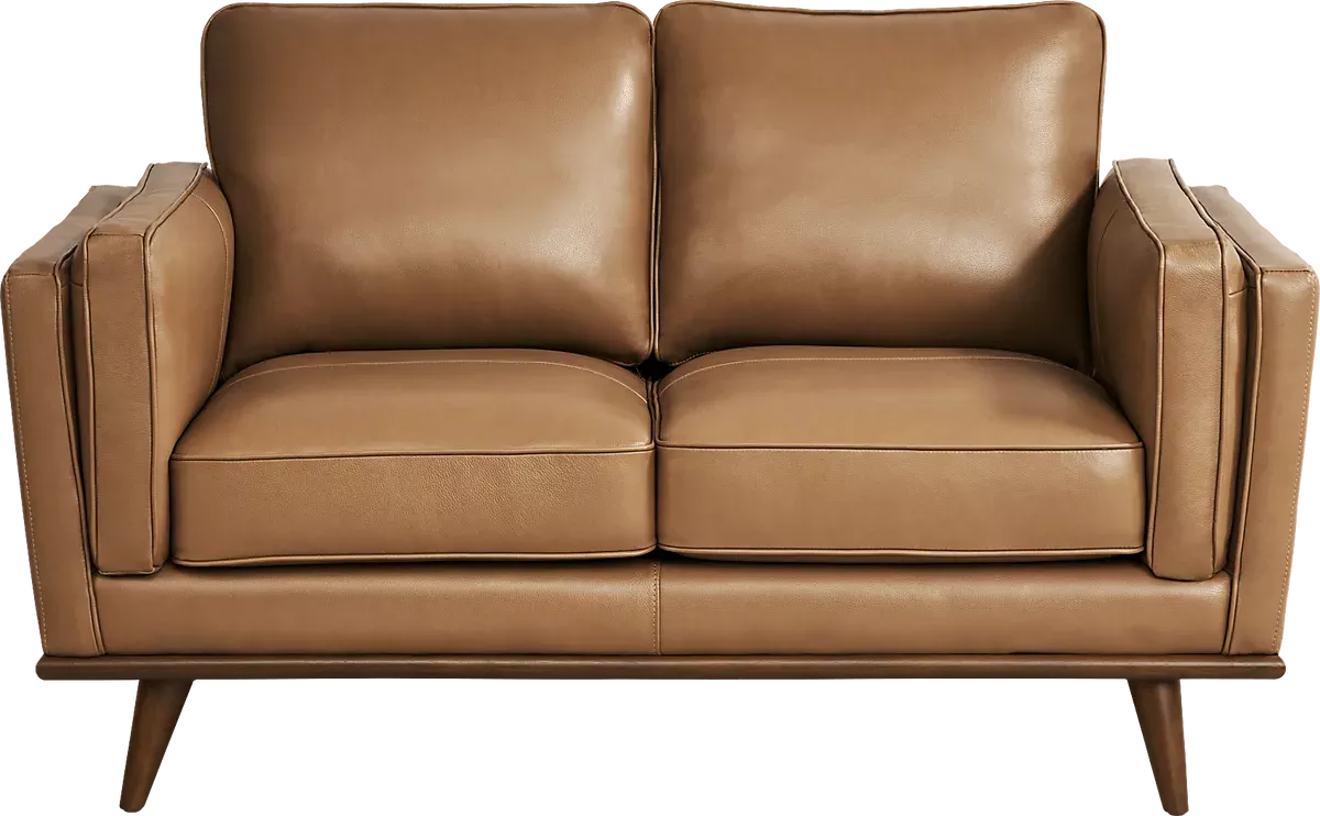 ajaco◇Cassina　East By EastwestJASMIN2 Cassina Court 7 Pc Caramel Brown Leather Living Room Set